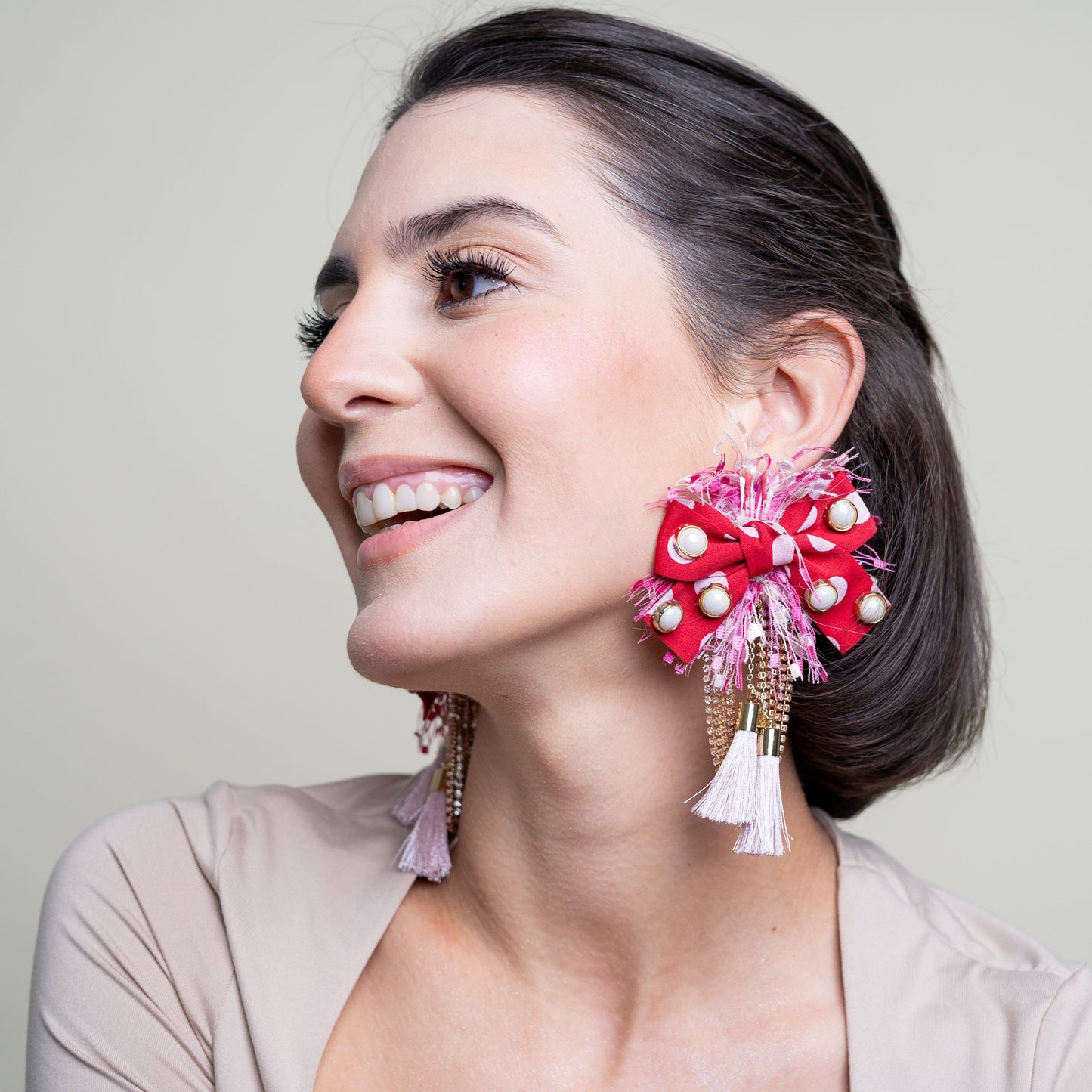 Crimson Blooms Earrings